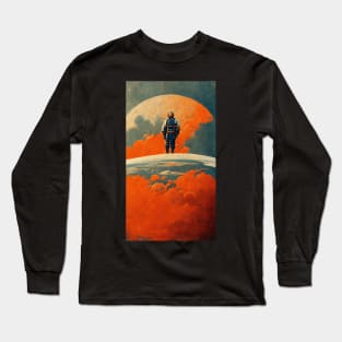 On Top of the World Retro Sci fi Design Long Sleeve T-Shirt